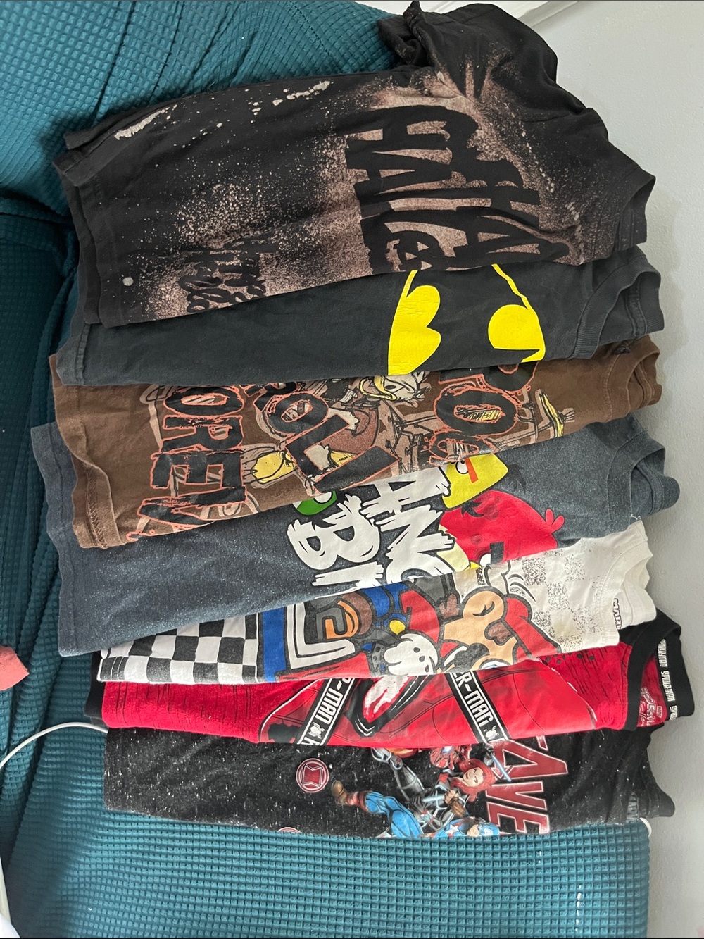 Super hero mixed Graphic Tee “Bundle C” - Black, Brown, Gray, Red